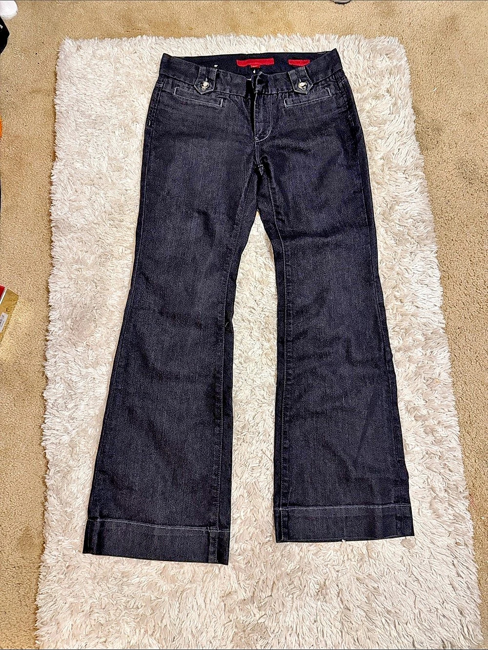 Banana Republic Wide Leg Jeans in Black Waist 26/25 Like New